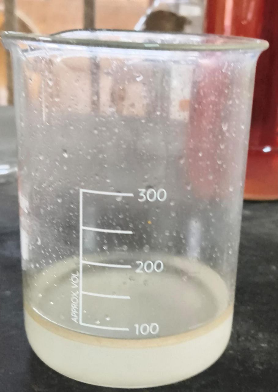 Layer separation observed in alkaline liquid degreaser